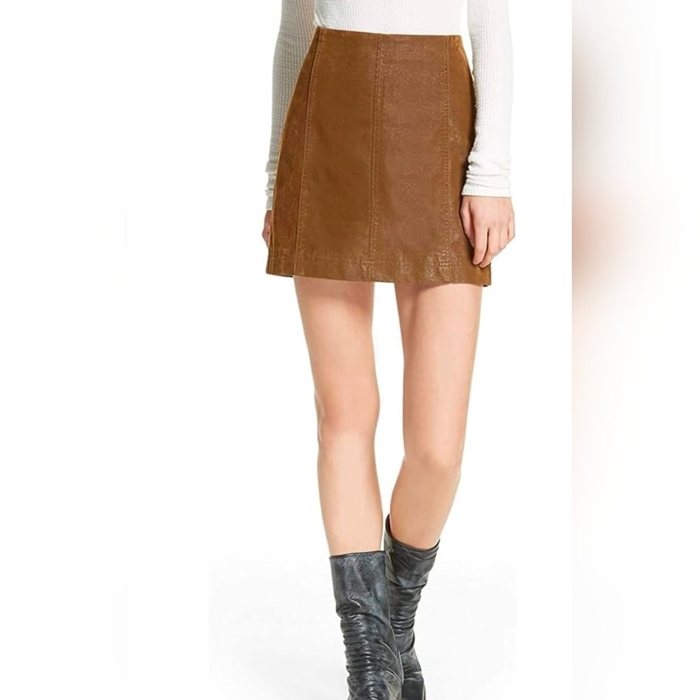 Free People Modern Femme Vegan Suede Mini Skirt,  10